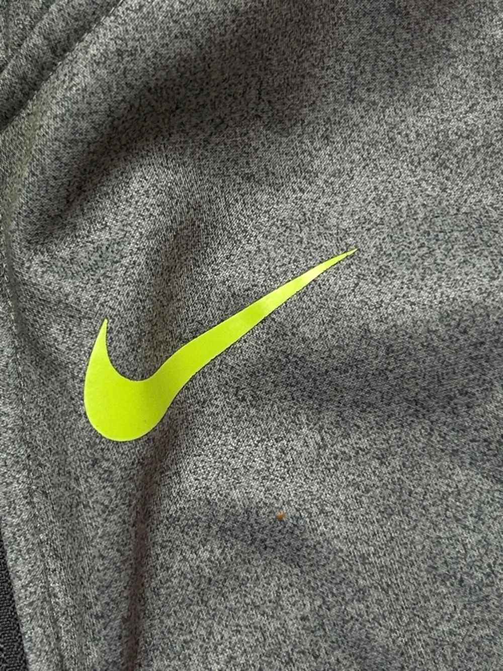 Nike Gray Hoodie with Neon Lime Swoosh - Picture 2 of 2